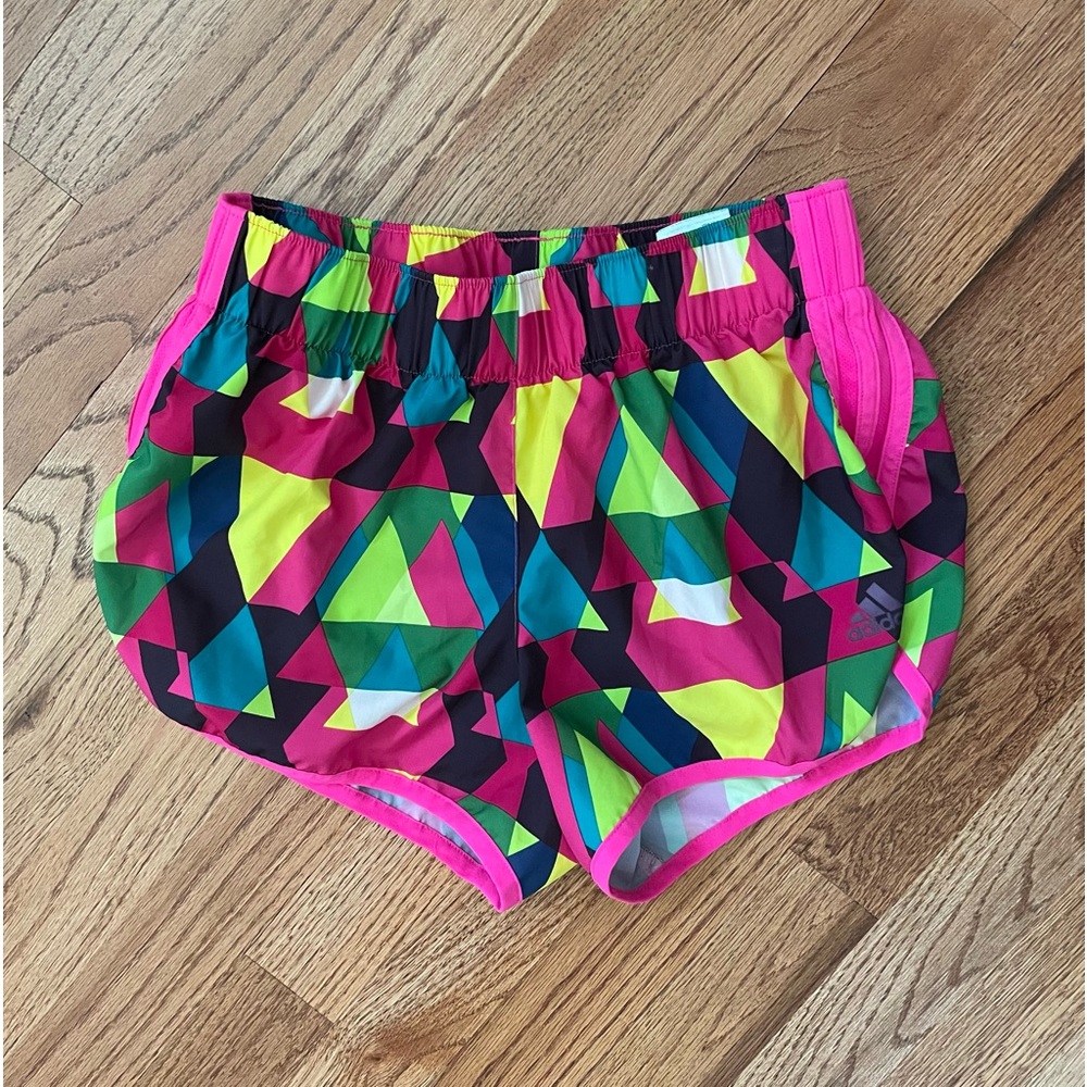 EUC Adidas Climalite Geometric Light Airy Running Shorts! Size Small.